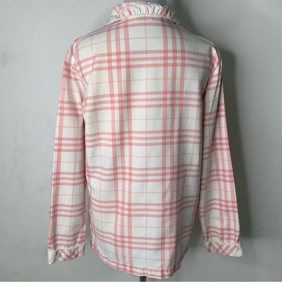 Burberry Women's Pink/White Nova Check Button Down Pajama Shirt Size Small - Picture 6 of 16